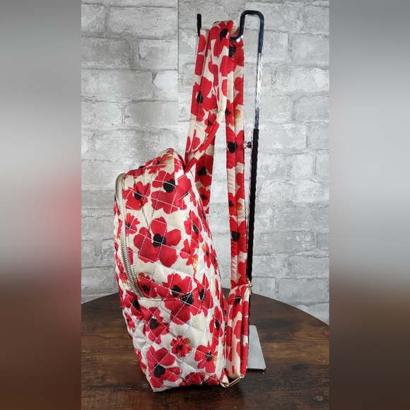 Nanette Lepore Small Quilted Nylon Floral Print Backpack - Picture 3 of 9